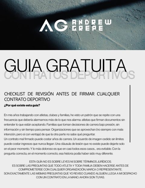 Portada de la guía Contratos deportivos